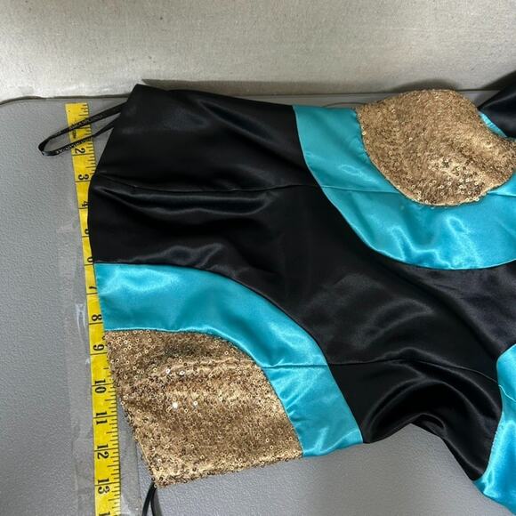 VTG Jessica McClintock x Gunne Sax Mini Dress Size 3 Hoco Sequins Strapless 80s - Picture 11 of 13